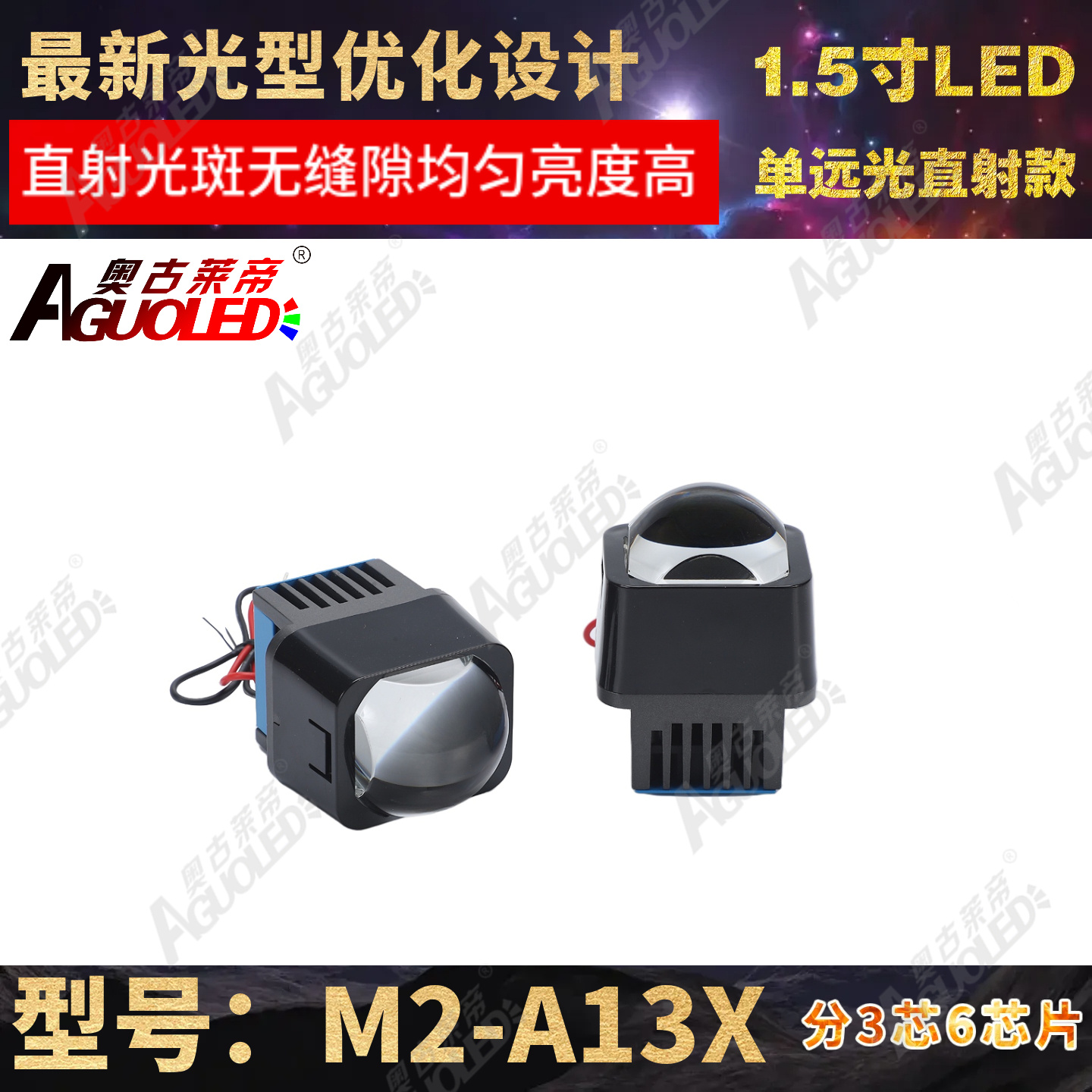 M2-A13X 1.5英寸直射远光小模组LED透镜
